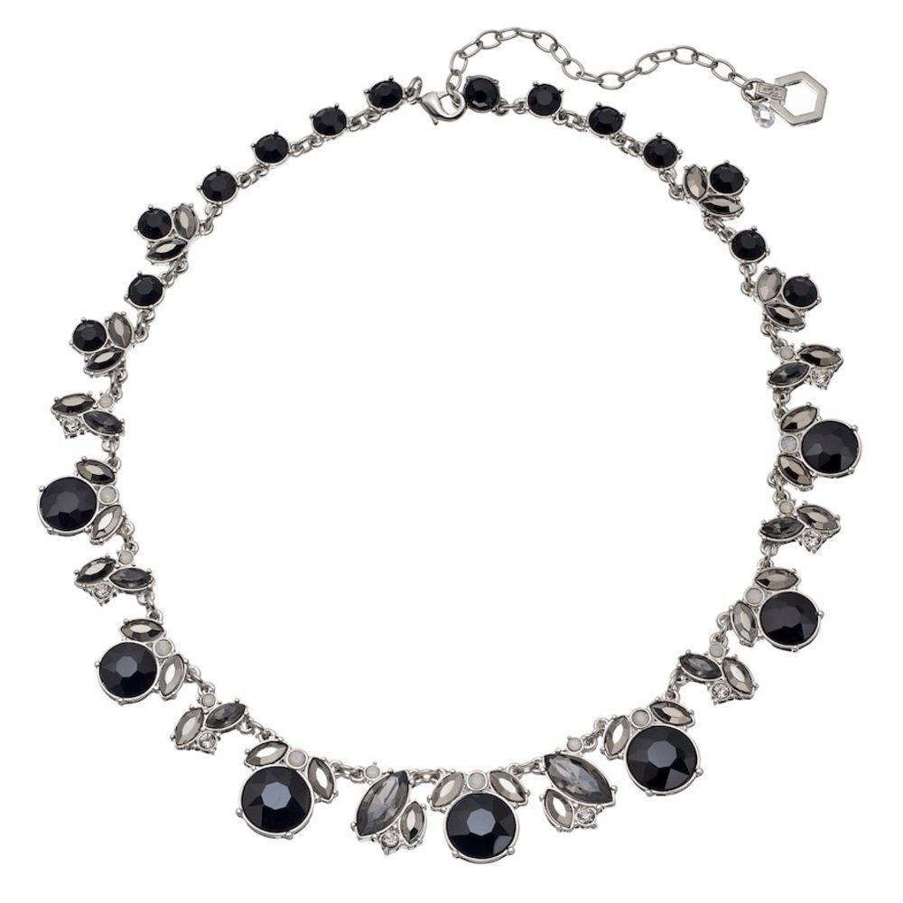 Simply Vera Vera Wang | Black Graduated Stone Cluster Necklace | 17” Adjustable